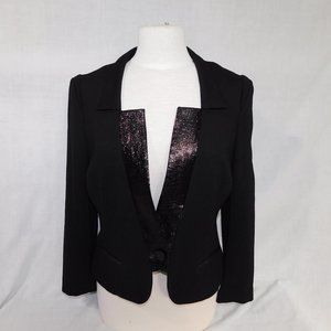 Yoana Baraschi Womens L Black Sparkle Detail Blazer